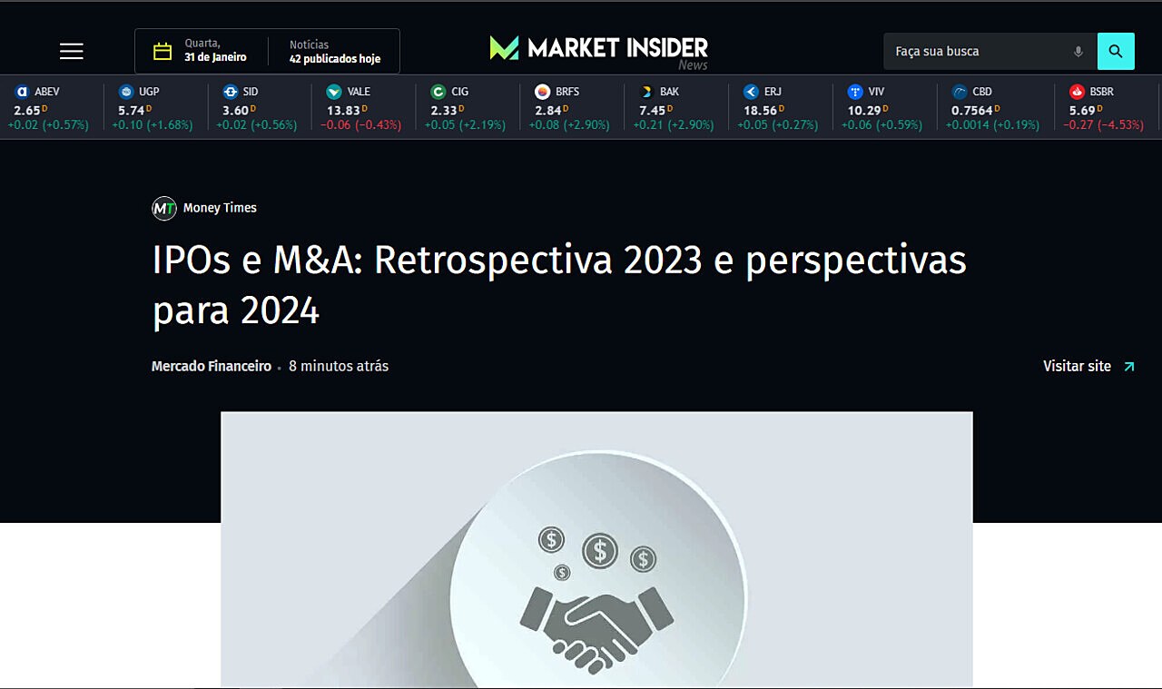 IPOs e M&A: Retrospectiva 2023 e perspectivas para 2024